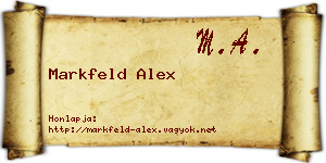 Markfeld Alex névjegykártya